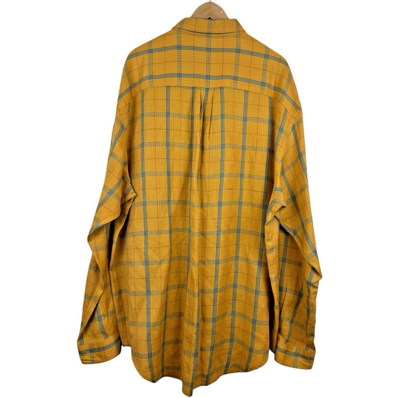 The Territory Ahead Silk Linen Blend Men's Shirt Size XXL Geometric Check Yellow - Picture 4 of 4